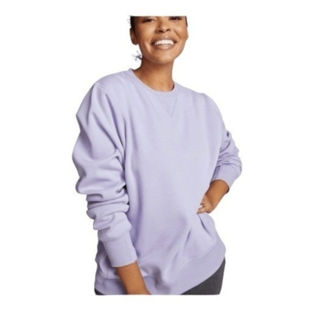 Jambys Chilluxe Crew Sweatshirt Lavender Magically Soft Heavyweight Crewneck S